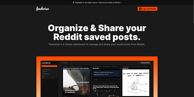 Feedwise - Manage your reddit saved posts design typography ui ux