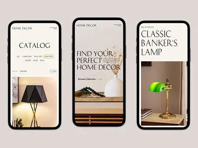 Home Decor Store Mobile concept decoration home decor mobile responsive shop store ui ux website