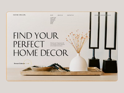 Home Decor Store Hero concept decorations desktop furniture home decor store ui ux website