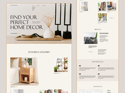 Home Decor Store concept decor store decorations desktop furniture home decor homepage main page store ui ux