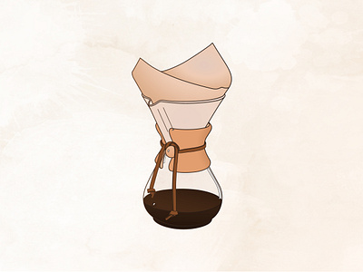 Chemex Coffee brew method brewing coffee coffee art graphic design illustration line art manual brew realistic vector