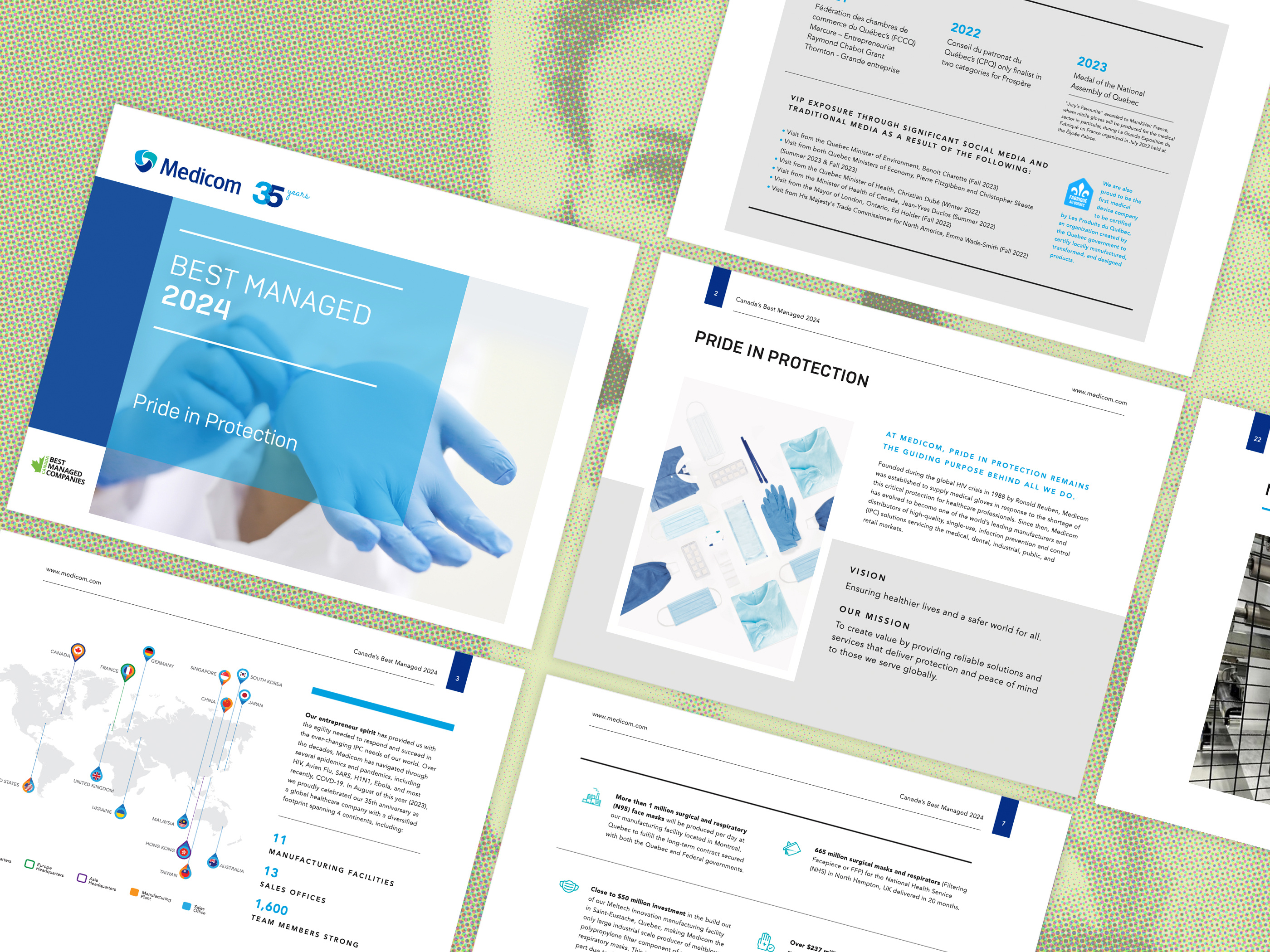 Medicom ad banners annual report brochure design logo