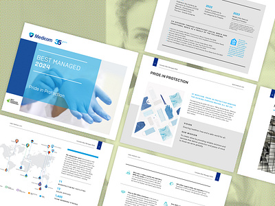 Medicom ad banners annual report brochure design logo