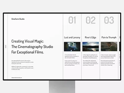 Cineform Studio Website Interaction animation creative design grid interaction design landing page minimal modern motion typography ui ui design uiux user interface ux web web animation webpage website website interaction