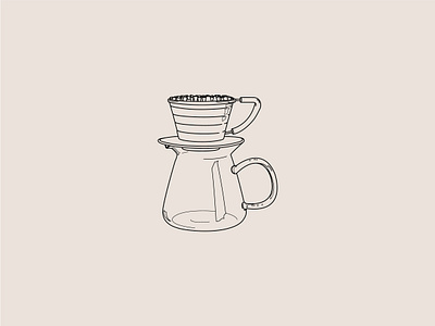 Kalita Wave Coffee brew method brewing coffee coffee art coffee shop design graphic design illustration line art realistic