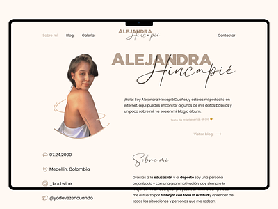 Personal Web Site - AlejaHin app branding design illustration landing page logo ui ux web web design