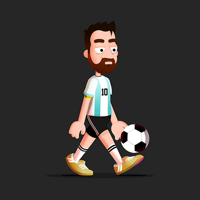 Messi 🙏🏻 2d after effects animated gif animation cartoon cha character gif illustration loop vector