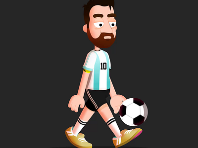 Messi 🙏🏻 2d after effects animated gif animation cartoon cha character gif illustration loop vector