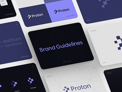 Proton - Brand Guidelines brand brand book brand guideline brand guidelines brand identity design brandbook branding business case study consulting graphic design guideline it service logo logo style logo style guide modern logo startup visual brand identity visual identity