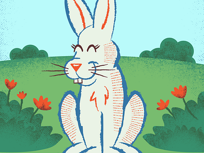 Springtime Rabbit animals blooming bunnies bunny cute ears easter flowers foliage forest greenery illustration meadow nature pets plants rabbits spring texture zodiac