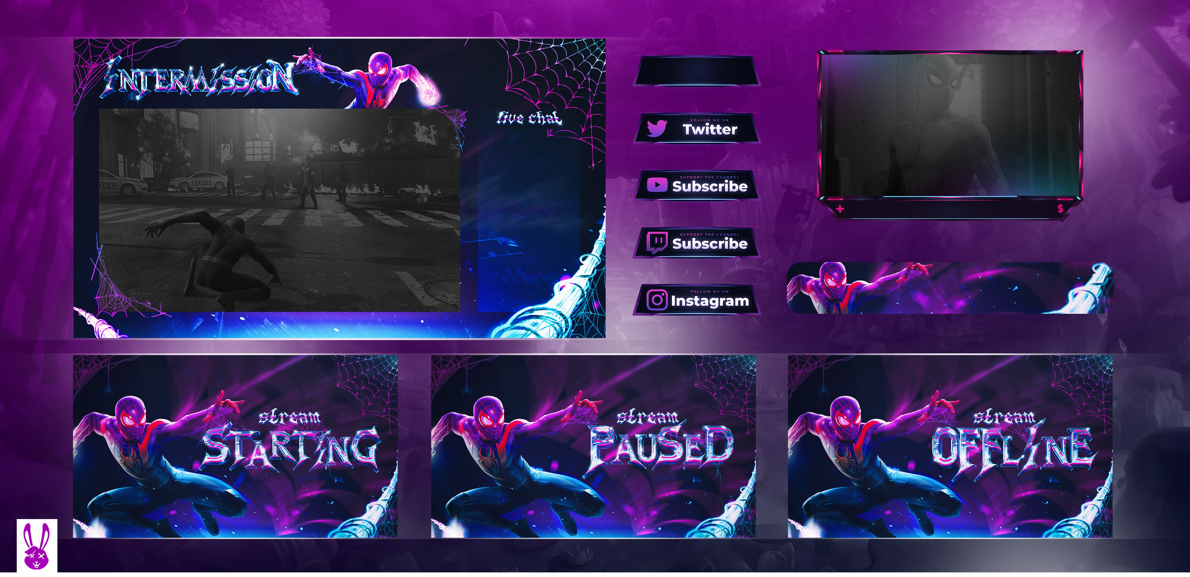 SPIDER-MAN Twitch Stream Graphics [PRE-MADE] design gaming illustration logo overlay premade stream stream graphics stream overlay stream pack twitch twitch overlay twitch.twitch pack