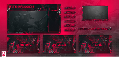 SAMURAI Twitch Stream Graphics [PRE-MADE] design gaming illustration logo overlay stream stream overlay stream pack twitch twitch overlay