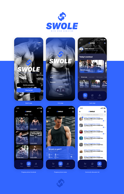 Mobile UI concept design proposal for personal trainer. ui