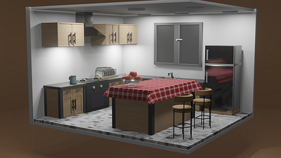 Modern Kitchen 3d 3dartist 3db 3ddesign blender design kitchen