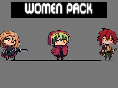 Free Fantasy Chibi Female Sprites Pixel Art 2d art asset assets character chibi fantasy female game game assets gamedev indie indie game pixel pixelart pixelated rpg sprite sprites spritesheet