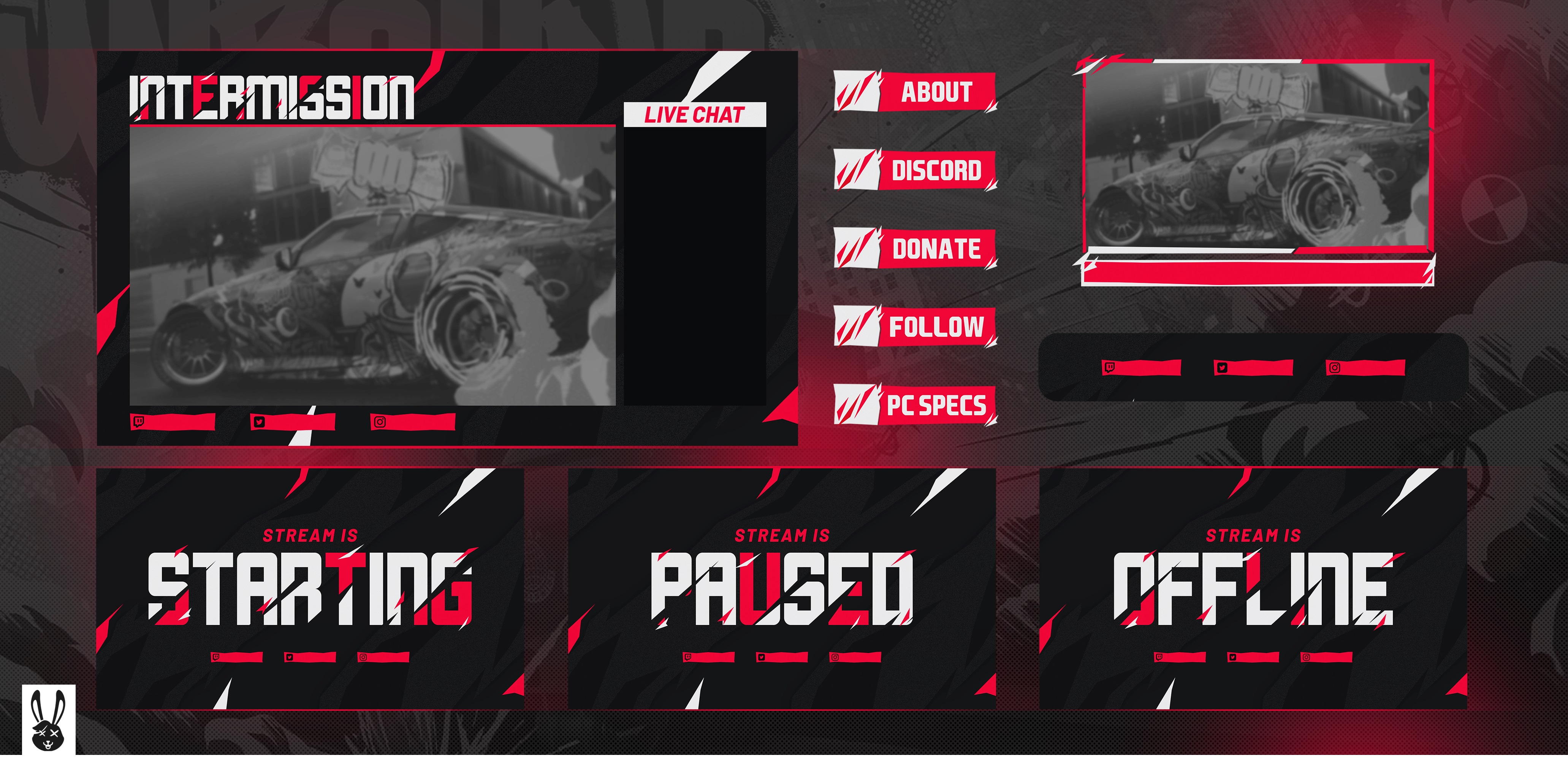 ABSTRACT CLEAN Twitch Stream Graphics [PRE-MADE] design gaming illustration logo overlay stream stream overlay stream pack twitch twitch overlay