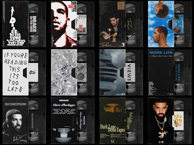 Drake Albums As VHS Tapes 3d album art animation blender branding cover art digital art drake graphic design motion graphics music art photoshop