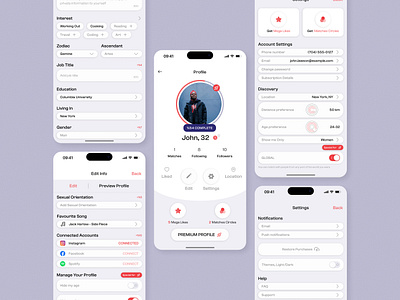 Dating App Profile Edit Settings Page Design dailyui dating dating app edit page profile profile page settings ui ux