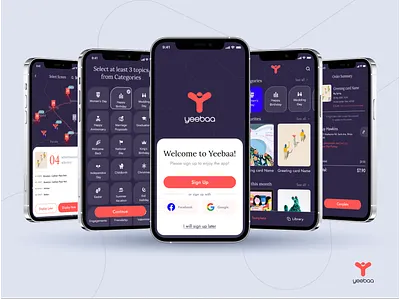 Yeebaa - display your greeting cards on digital screens, anytime cards celebration design graphic design illustration logo ui ux web design