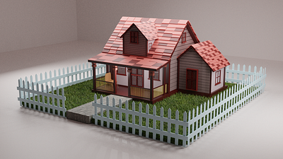 House designed in Blender. 3d 3dartist 3db 3ddesign blender design