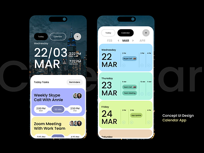 Concept UI Design - Calendar app android app app design calendar daily day design figma ios management managing minimalism mobile new york statistics tasks time ui uiux ux