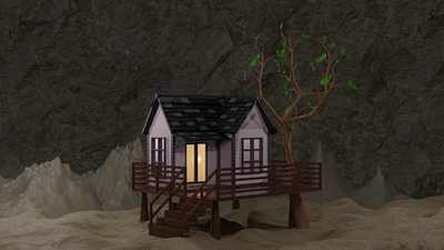 Somewhere beautiful and peaceful. 3d 3dartist 3db 3ddesign 3dhouse blender design