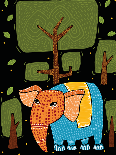Cute elephant design graphic design illustration