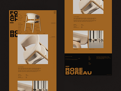 Furniture website page bureau color minimalist orange shop swiss typography ui