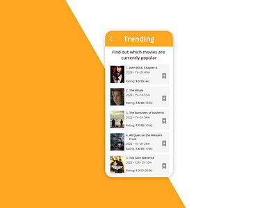 DailyUI #069 Trending daily ui dailyui design movie movies orange trending ui