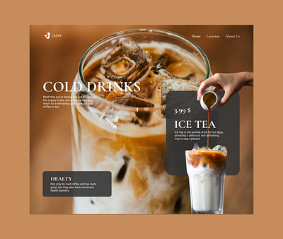 CAKER WEBSITE DESIGN animation branding brown dark food graphic design heropage landingpage logo ui ux webdesign website white