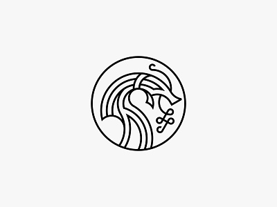 Water Dragon celtic dragon line art logo mythical viking