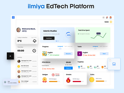 ilmiya Edtech Platform behance casestudy dashboard design edtech figma lean ux minimal students study teachers ui webapp website