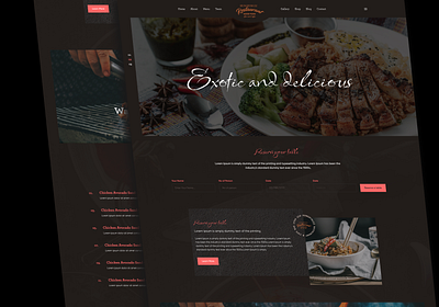 Restaurant conceptual work dark theme design food website graphic design restaurant restaurant website design ui uiux uiux design website website designs