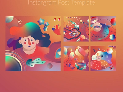 celebration instagram posts collection graphic design instagram collection logo modern post collection ui vector