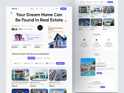 Real Estate Landing Page apartment clean corporate website design falconthought investment company landing page landing page design real estate ui ui design ux website