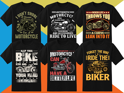 Biker T-Shirt Designs Bundle bike bikelover bundle design graphic design illustration logo merchbyamazon mockup motorcycle printondemand retro tshirt typography vector