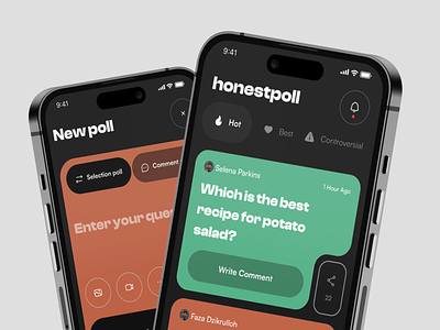Honestpoll - Polling Mobile App Mockup app app design mobile mobile app mobile design poll polling polling app request request app ui uix ux vote voting voting app