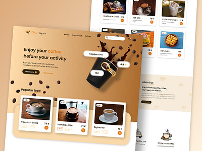 Coffee Shop Landing Page Design animation coffee landing page coffee shop landing page coffee website e commerce e commerce landing page landing page website