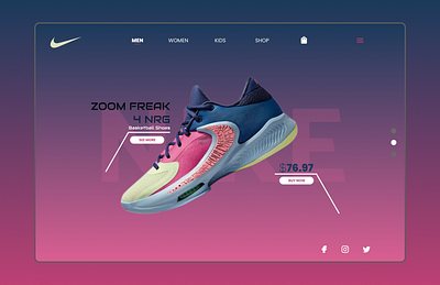 Basketball Shoes Nike Landing branding design graphic design illustration ui ux