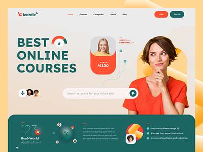 Course Web Hero branding classes creative design e learning illustration learning learning app learning platform learning website logo training ui uidesign uxdesign webdesign