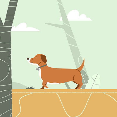 Doggo walking animation characteranimation design dog doggo illustration loop motion graphics walk walkcycle