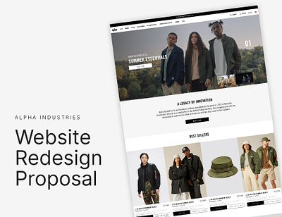 Alpha Industries Website Redesign Proposal art direction colors composition design ui uiux user interface web design