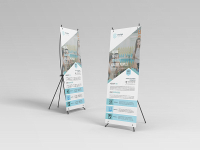 Modern Rollup Banner design template art banner branding creative design graphic design marketing print rollup vector