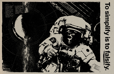 Jammin astronaut collage dark grunge illustration retro space