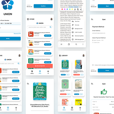 Union Bookstore and E-Reader app app design design digital product design product design ui user experience