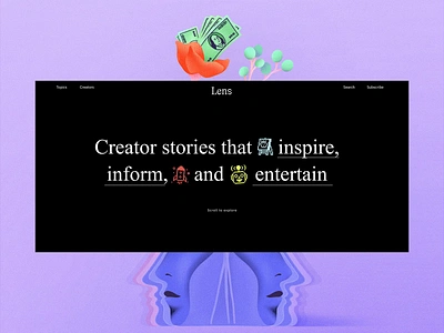 Lens Mag animation brand strategy branding design editorial graphic design illustration lens mag magazine mobile design online magazine product design publication rogue studio typography ui ux web web design website