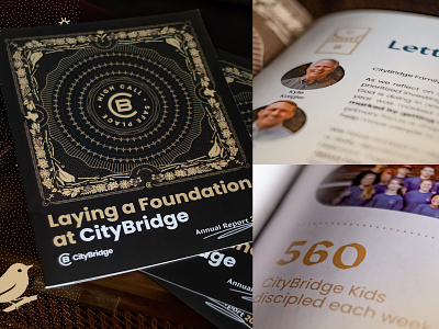 CityBridge Annual Report 🪶 annul report booklet christian church church design editorial illustration layout print design religion texas