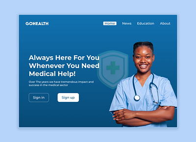 Health care website landing page branding graphic design health ui