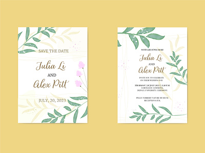 Wedding invitation aquarell card design graphic design illustration invitation pastel postcard typography wedding wedding invite