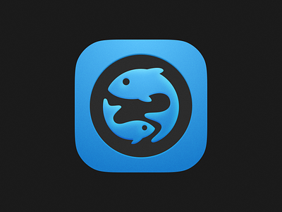 Fish! blue brand branding figma fish icon illustration ios ipados logo mac macos marine mobile saas sea tuna